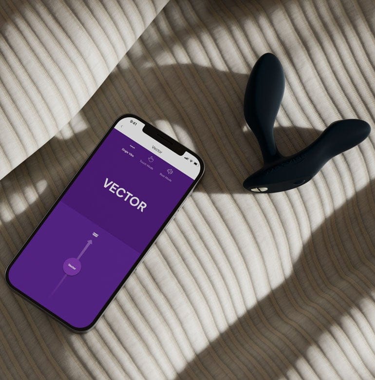 We-Vibe - Vector + Bluetooth App Controlled Vibrating Prostate Massager (Charcoal Black)