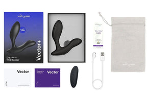 We-Vibe - Vector + Bluetooth App Controlled Vibrating Prostate Massager (Charcoal Black)