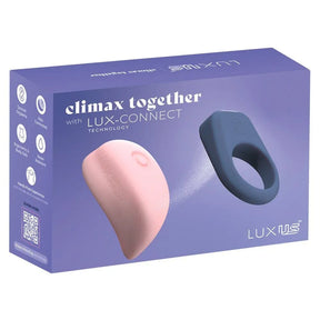 Kiiroo - Luxus App-Controlled Clit Massager Cock Ring Couple's Massager Set (Pink/Blue)