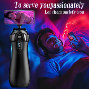 Catwoman Male Masturbator – Bluetooth Version, Intelligent Fully Automatic Suction, Vibration, Voice, and Hands-Free Function   猫女飞机杯智能全自动吮吸震动发音蓝牙免提男性
