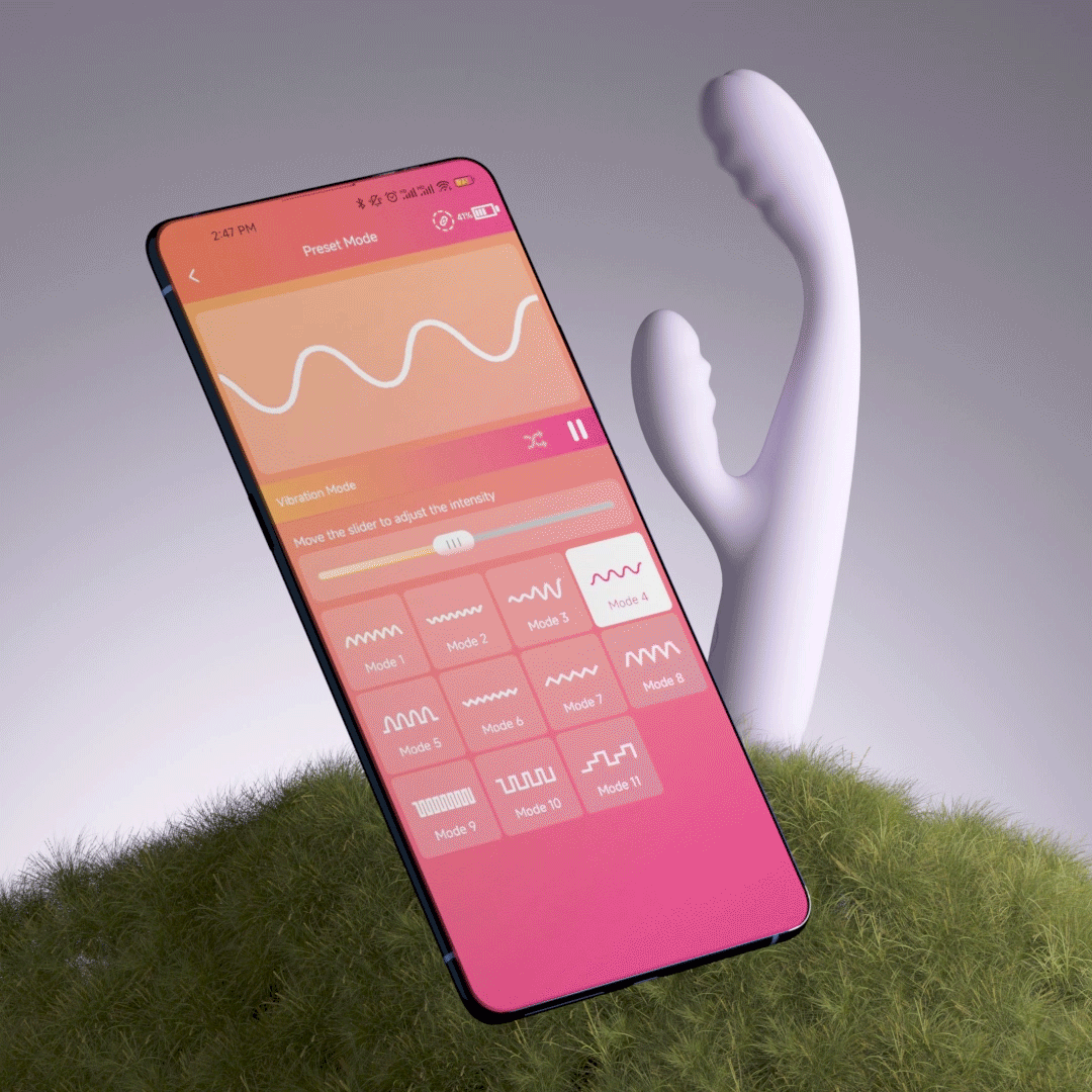 SVAKOM Cici+ 2 App-controlled Slim Rabbit Vibrator Pastel Lilac Cici+ 2 应用程序控制纤细兔形振动棒 – 柔和丁香紫