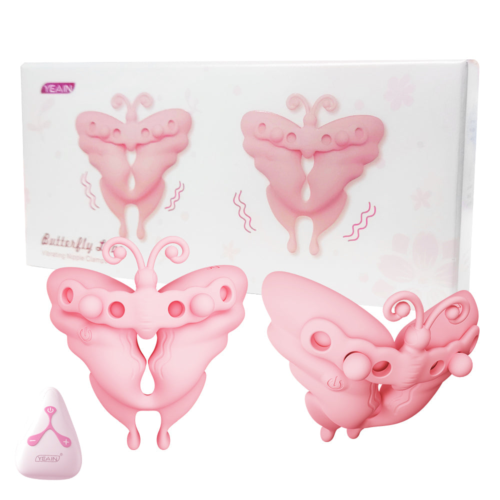 Yeain Butterfly Kiss Nipple Clamps with Vibration – Breast Massager, Adult Toy for Women 蝴蝶之吻振动乳头夹