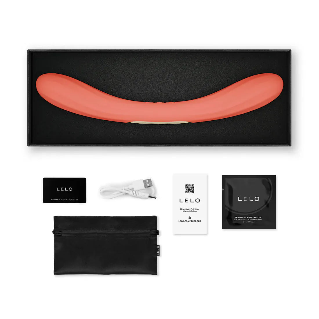 Lelo - Boomerang App-Controlled Dual Ended Vibrator Purple & Coral Red