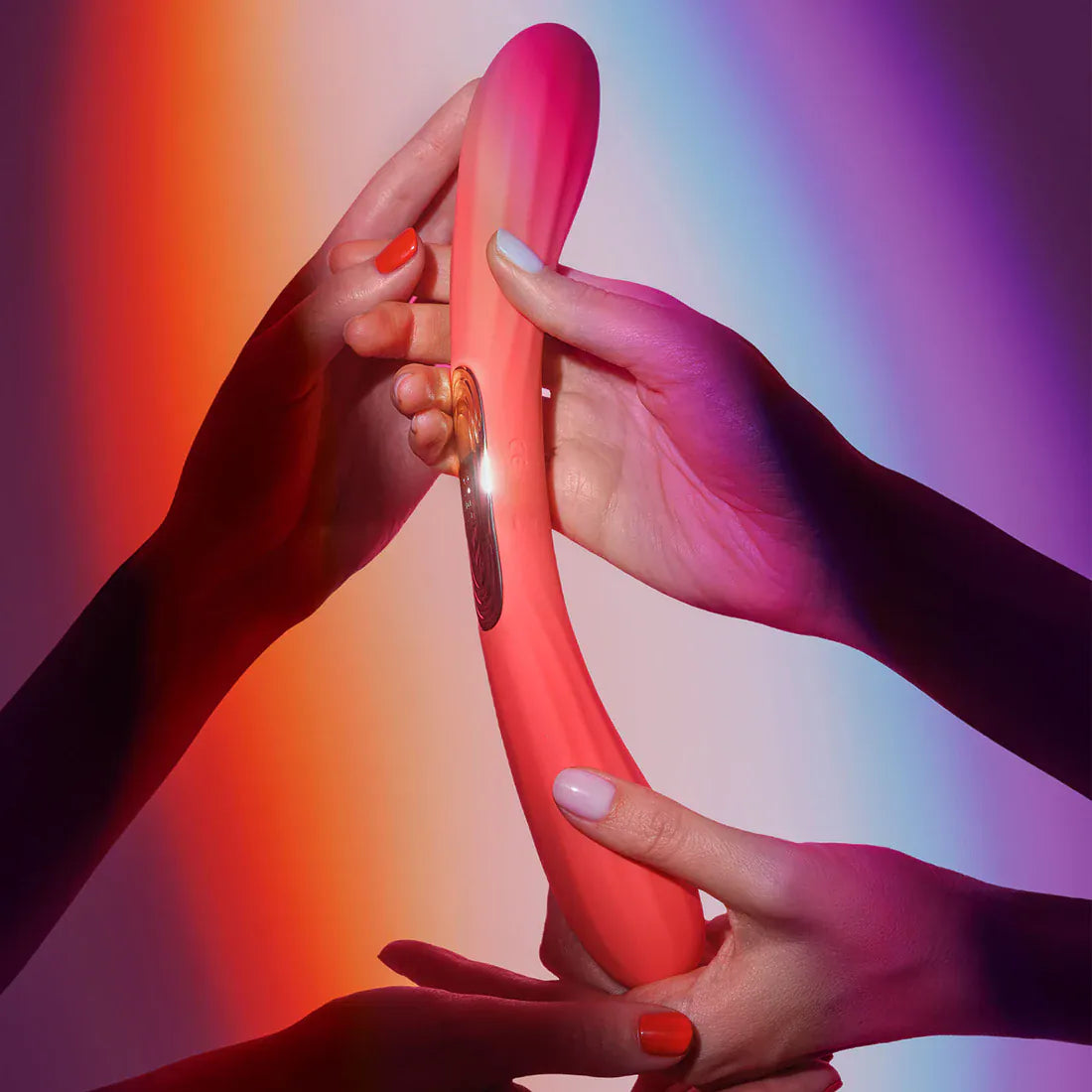 Lelo - Boomerang App-Controlled Dual Ended Vibrator Purple & Coral Red