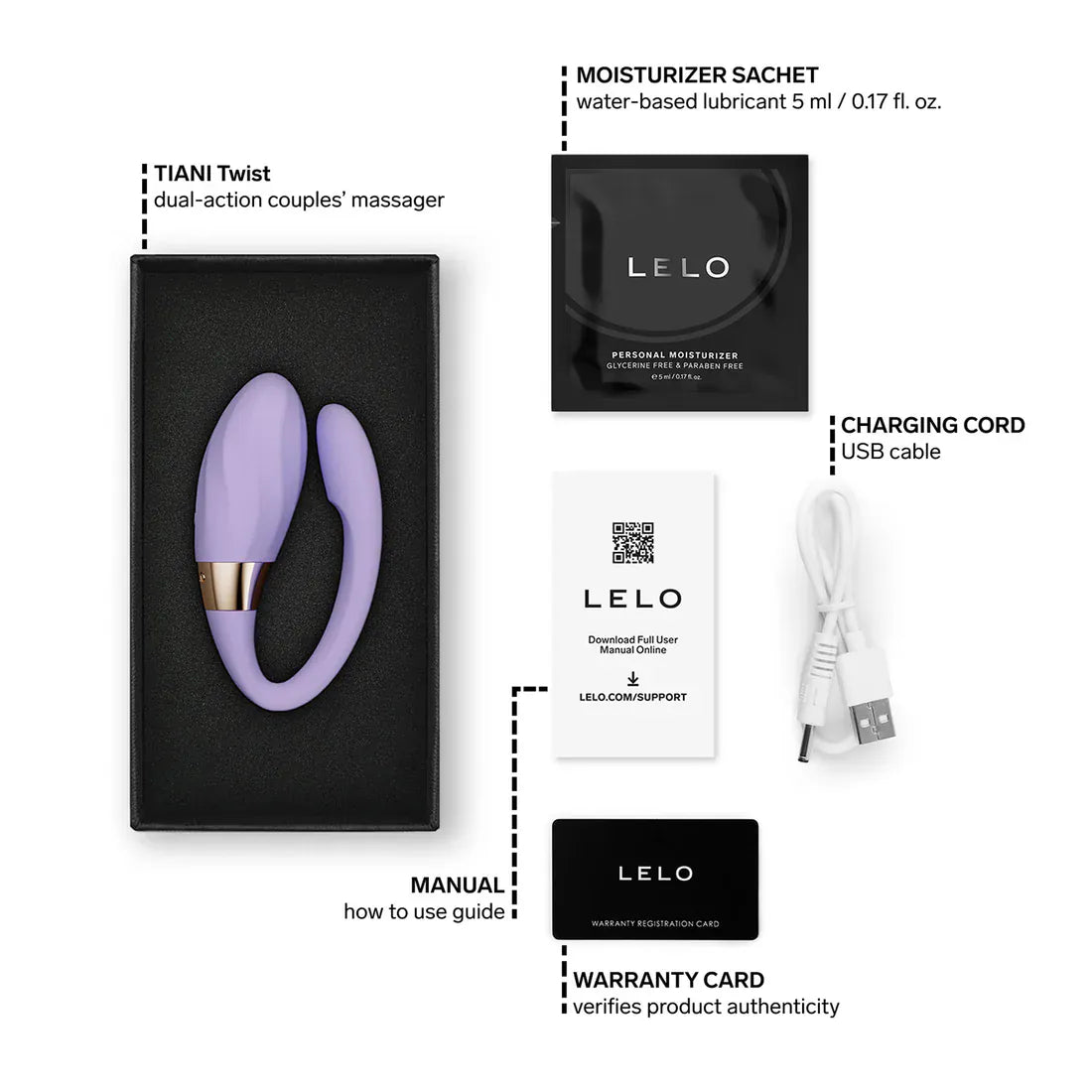 Lelo - Tiani Twist Couple Massager Lavender, Sea Foam , Soft Pink