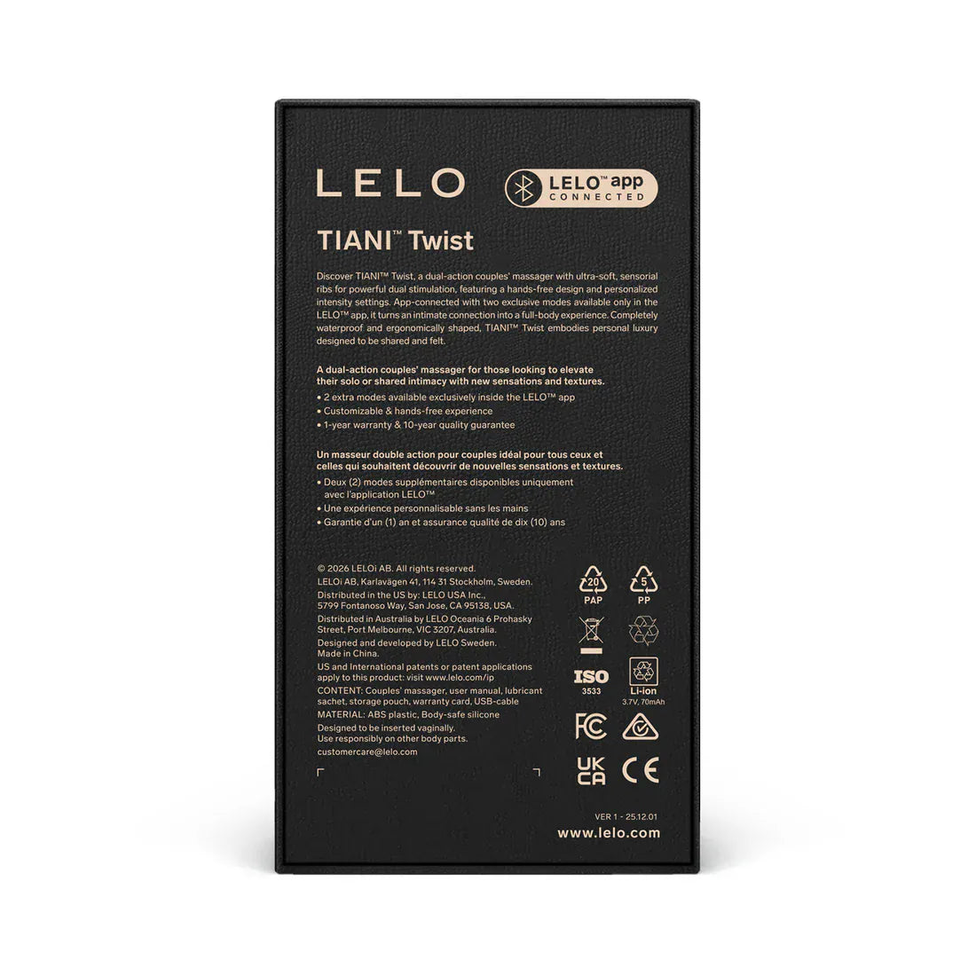 Lelo - Tiani Twist Couple Massager Lavender, Sea Foam , Soft Pink
