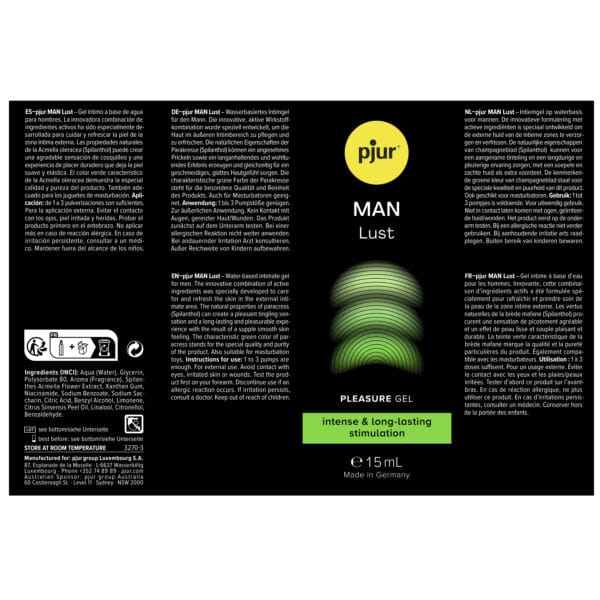 Pjur - Man Lust Water-based Stimulating Pleasure Gel 15ml