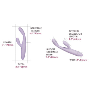 SVAKOM Cici+ 2 App-controlled Slim Rabbit Vibrator Pastel Lilac Cici+ 2 应用程序控制纤细兔形振动棒 – 柔和丁香紫