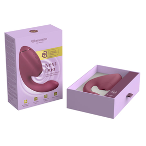 Womanizer - Next Duo Dual Stimulator with Pleasure Air  Dark Purple  and  Dusky Pink